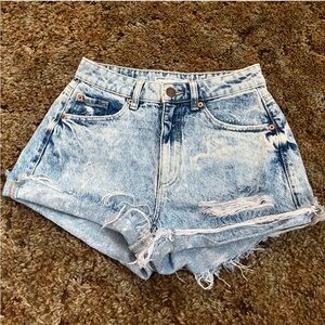 Garage Light Blue Distressed Jean Shorts